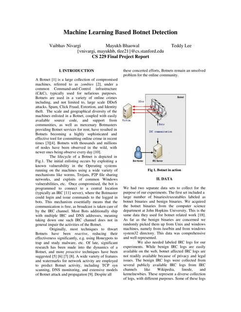 Machine Learning Based Botnet Detection | PDF