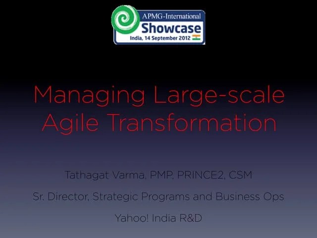 Managing Large Scale Agile Transformation | PDF