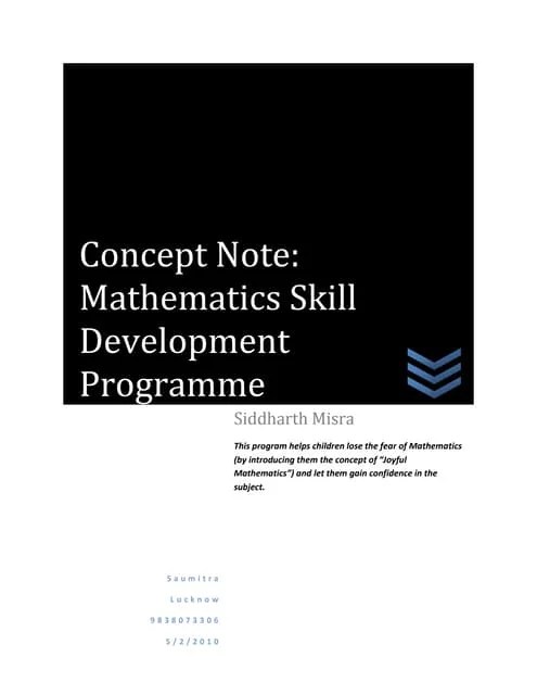 Mathematics Skill Development Programme Pdf