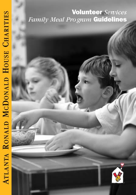 Ronald mcdonald house meal guidelines