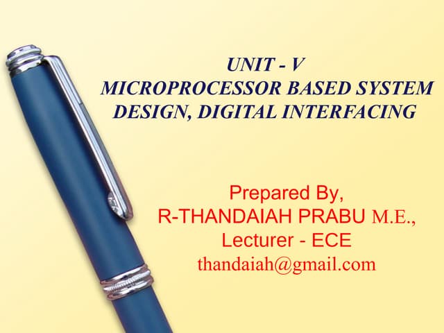 Microprocessor Based System Design Ppt