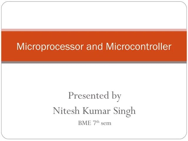 Microprocessor And Microcontrollers | PPTX