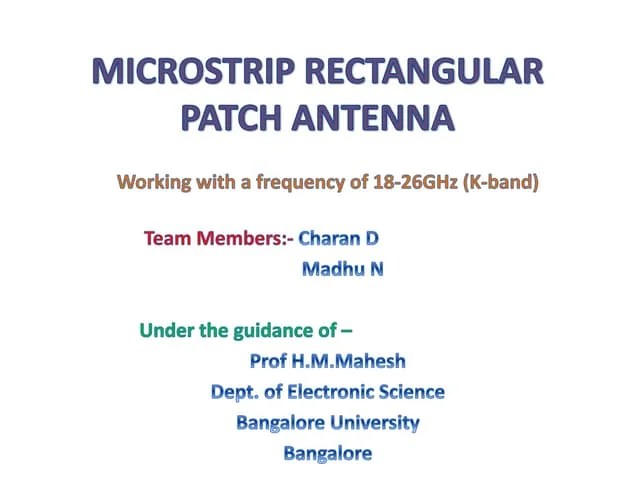 Design Of Rectangular Patch Antenna Array Using Advanced Design