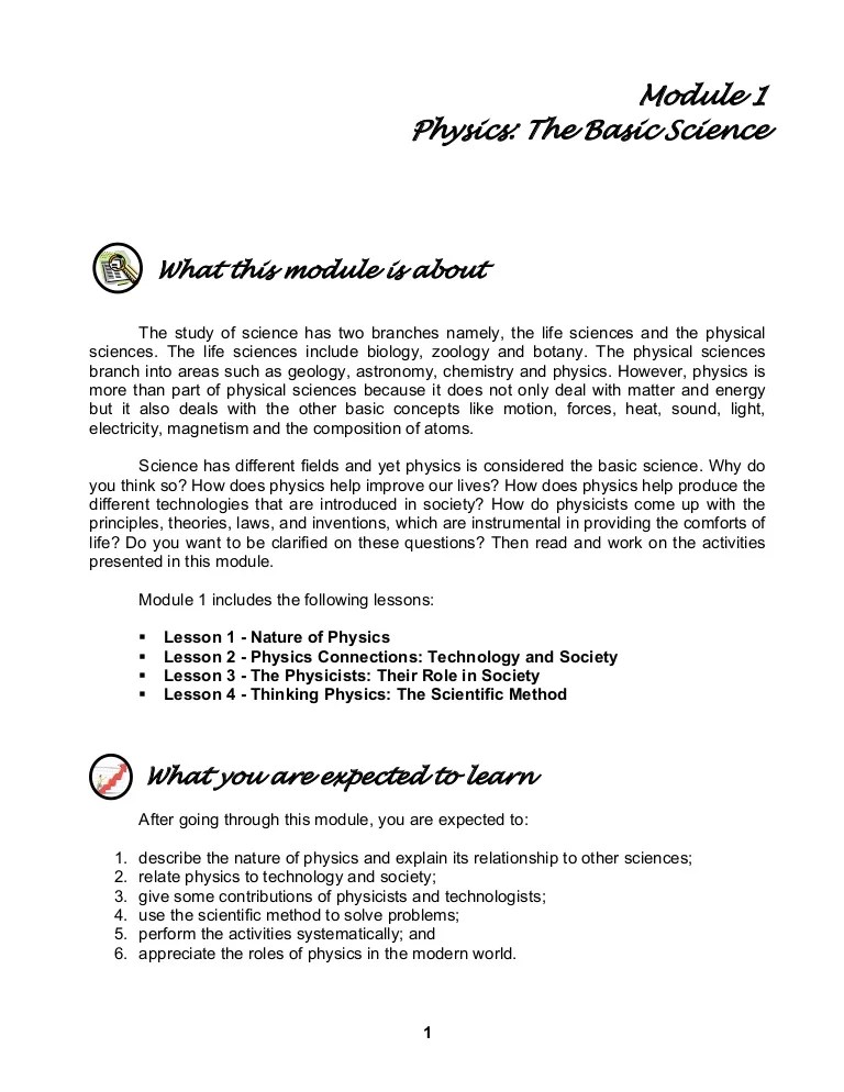 Module 1 Physics Basic Science 