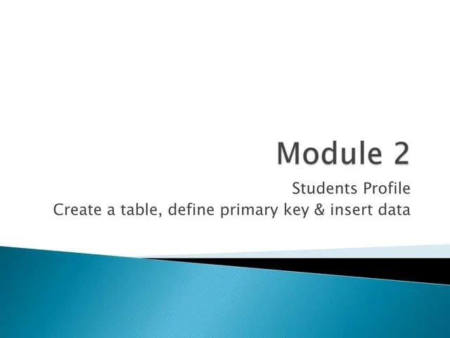 Module 2 Database ICTL Form 2 | PPT