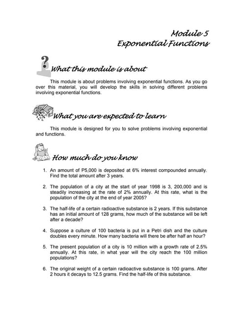 Module 5 Exponential Functions | PDF