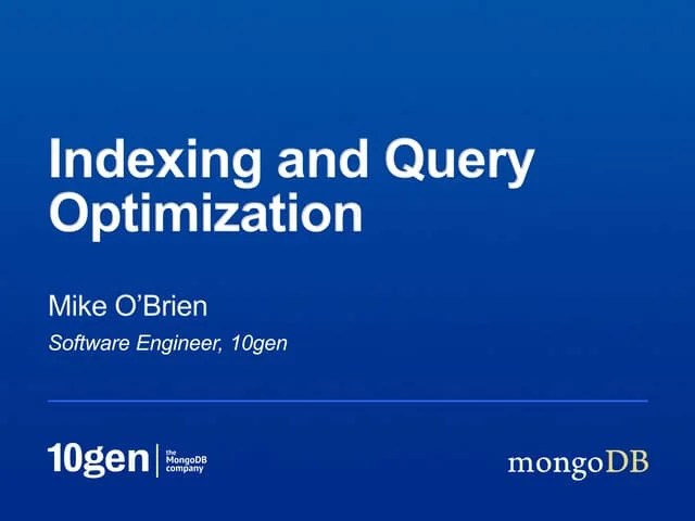 Indexing And Query Optimization | PPTX