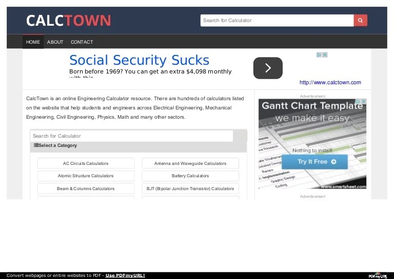 Most Reliable Online Engineering Conversion Calculator Calc Town
