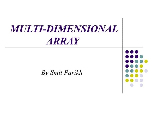 Multidimensional Array In C | PPT