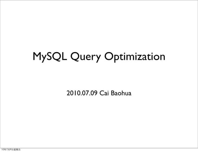 Mysql Query Optimization | PDF