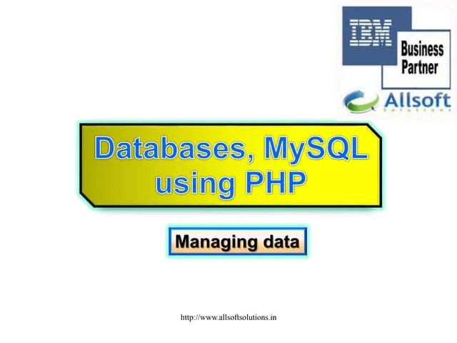 Mysql Using Php | PPT