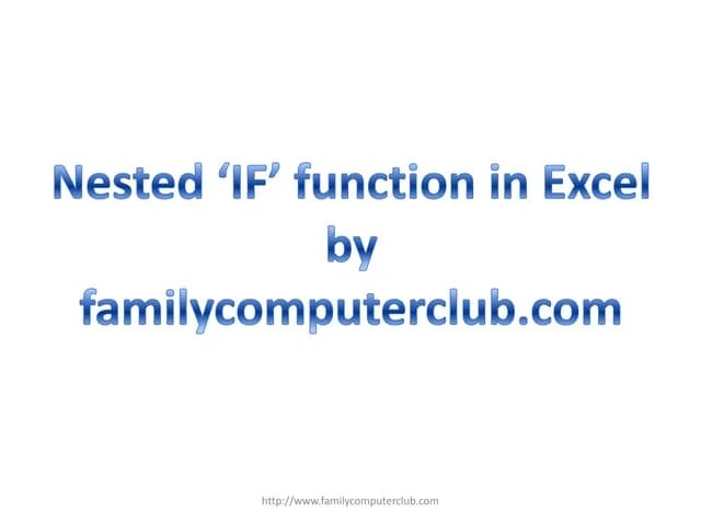 Nested If Function In Excel | PPTX