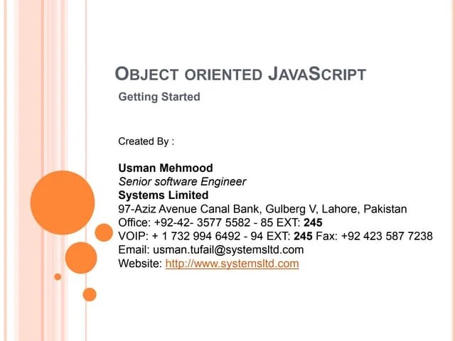 Object Oriented Javascript Part2 | PPT | Free Download