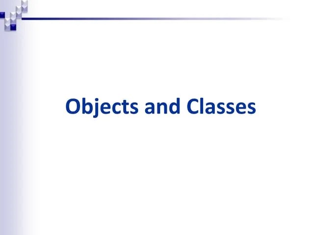 Oop Objects Classes Pptx