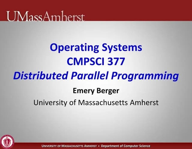 Operating Systems - Distributed Parallel Computing | PPT