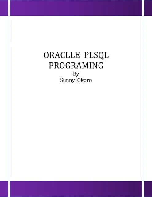 Oracle 11G- PLSQL | DOCX