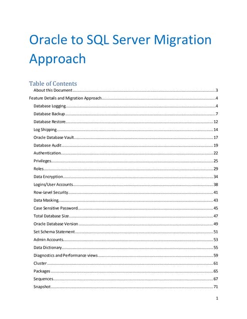Oracle To-sql-server-migration-approach | DOCX | Databases | Computer Software And Applications
