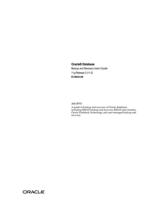Oracle Backup And Recovery User's Guide | PDF | Operating Systems ...