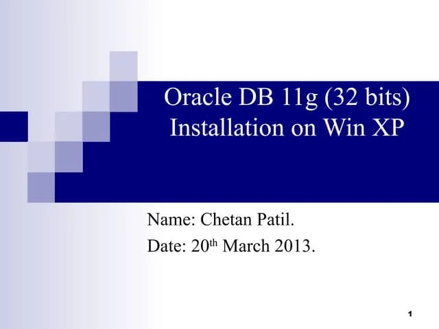 Oracle DB 11g Installation | PPT | Databases | Computer Software And ...