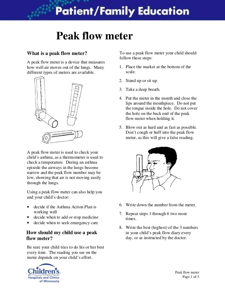 wallpapers Peak Flow Meter Chart By Age Child slideshare