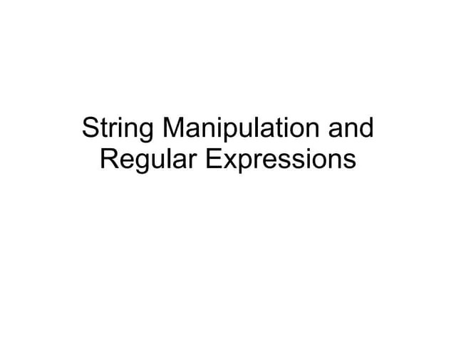 Php String And Regular Expressions | PPT