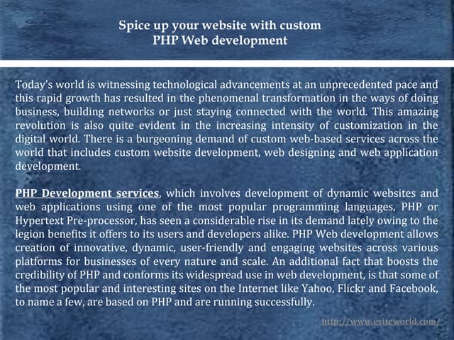 Custom Php Development Services