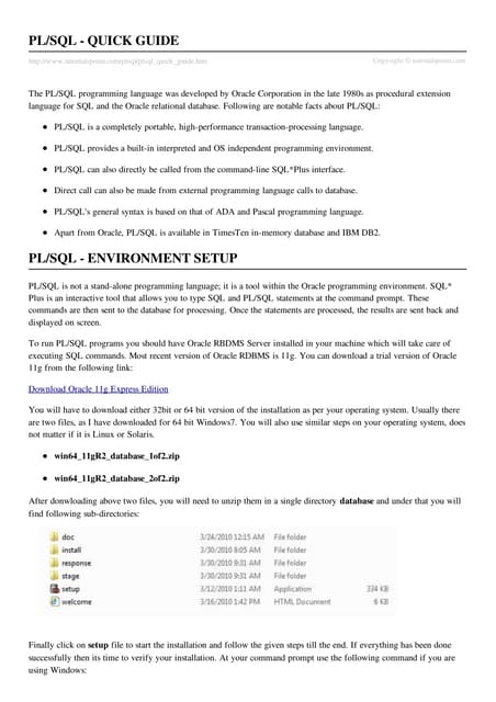 Plsql Quick Guide | PDF
