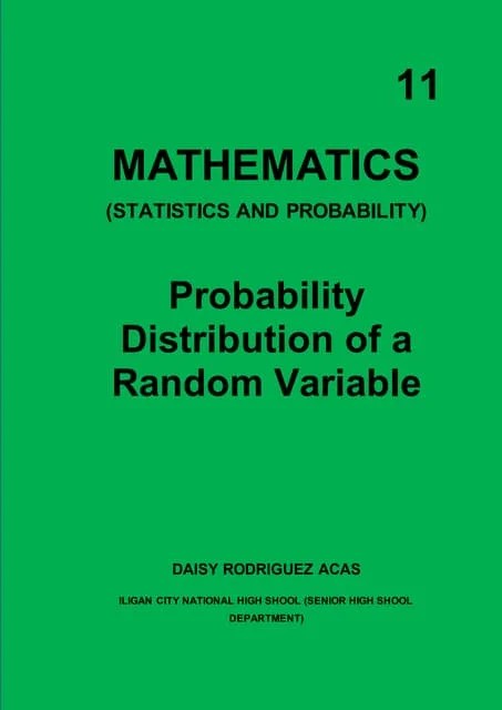 Chapter 1 Random Variables And Probability Distributions | PPT