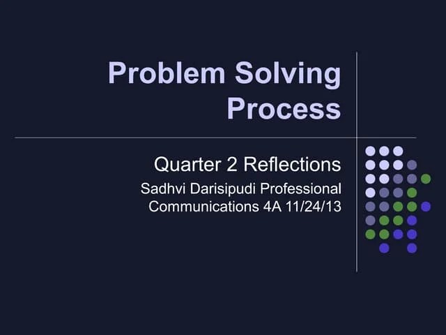 Problem Solving Approach Reflection For Design Thinking Action Lab Ppt