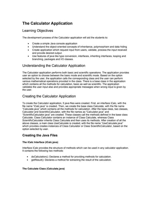 Procedure To Create_the_calculator_application Java | DOC | Programming ...