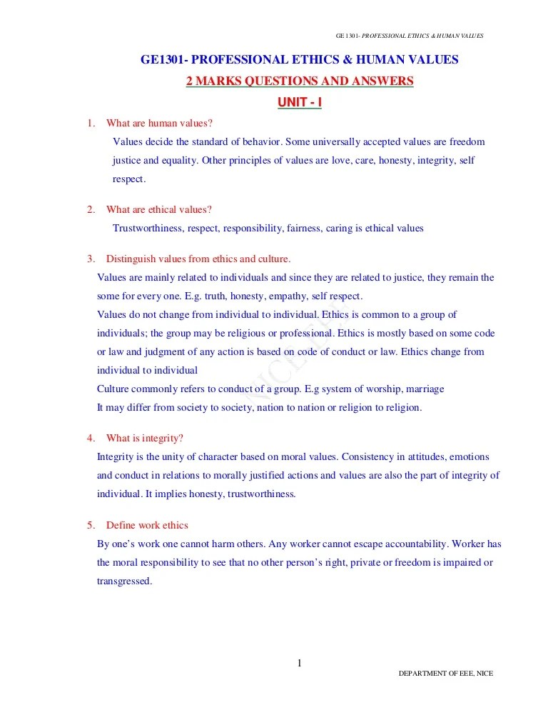 Professional Ethics In Engineering Solved 2 Marks And 16 Marks Questions With Answers Here GE6075 PEE Syllabus notes download link is provided and students can download the GE6075 Syllabus and Lecture Notes and can make use of it.