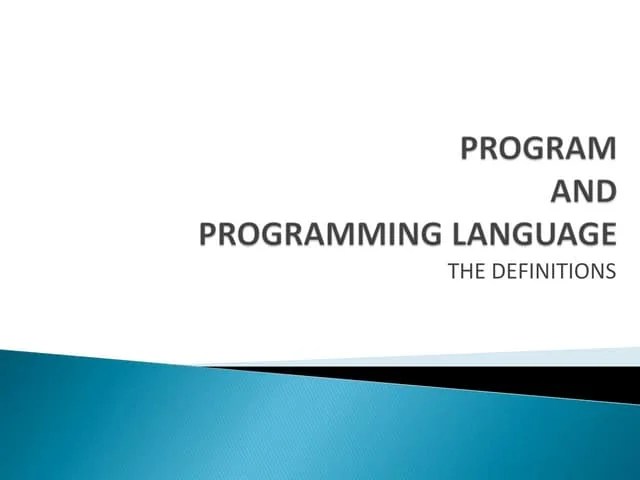 Program And Programming Pptx