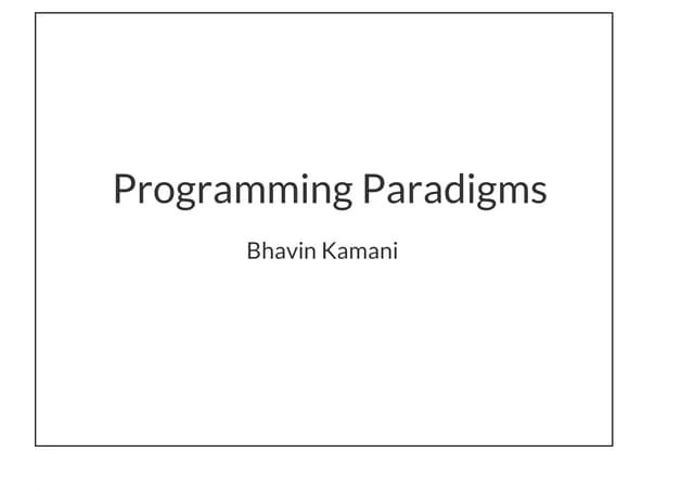 Programming Paradigm | PDF