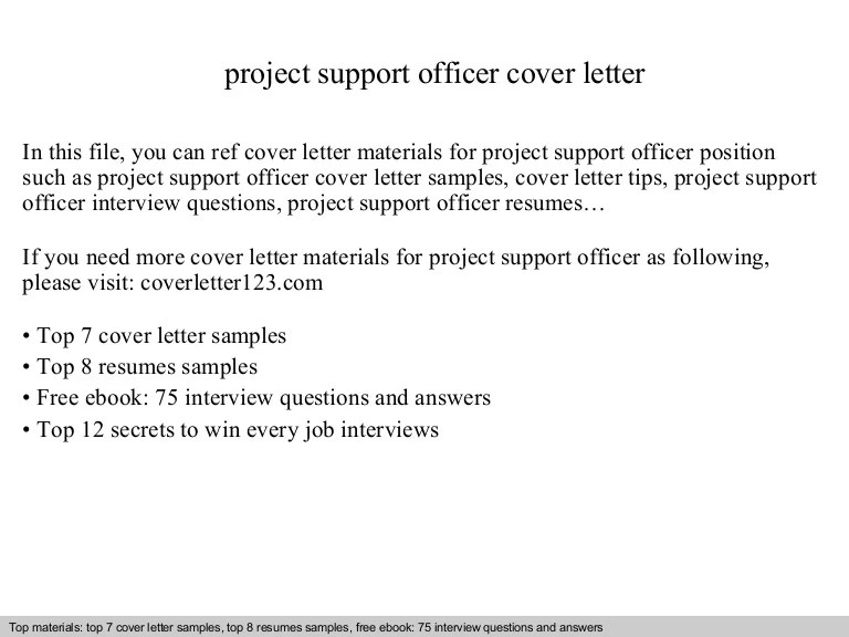 Things not to put in a resume cover letter. Project Support Officer Cover Letter