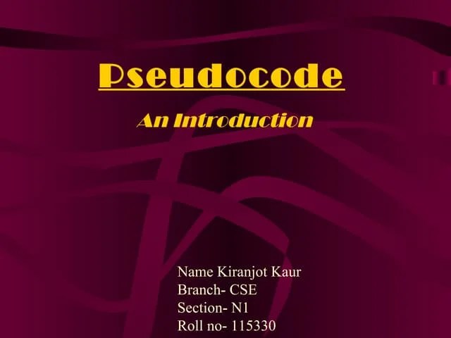 Pseudocode Basics | PPT