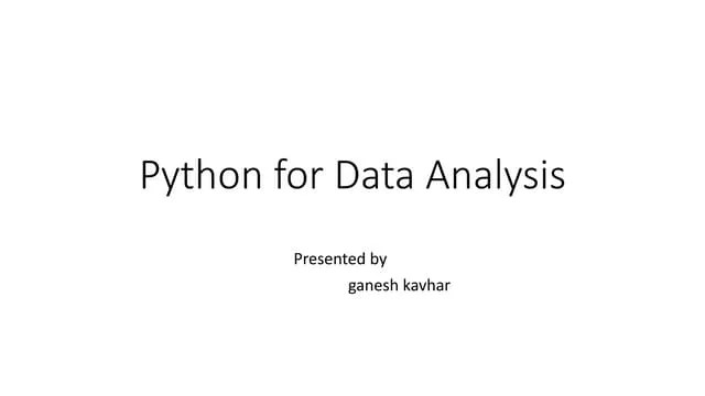 Python For Data Analysis Pptx