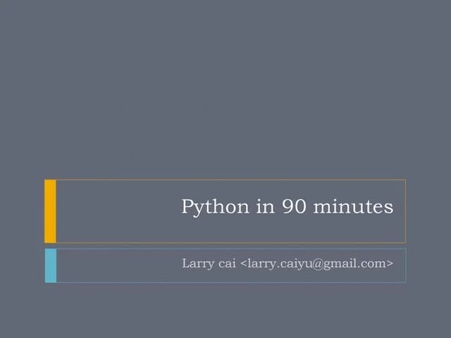 Python In 90mins Ppt