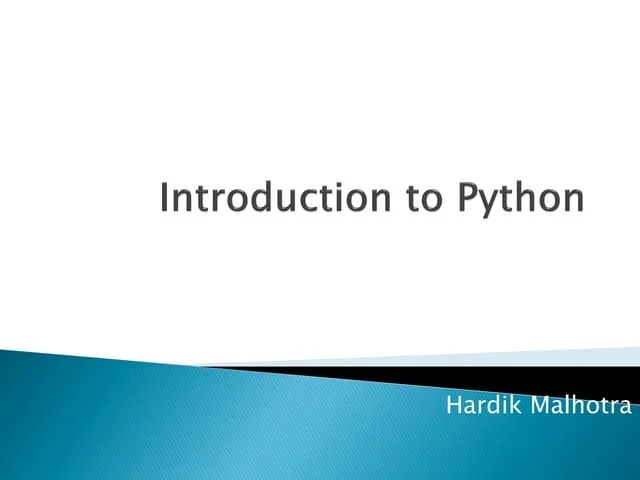 Pythonintro | PDF