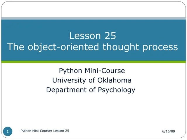 Object Oriented Programming In Python Ppt