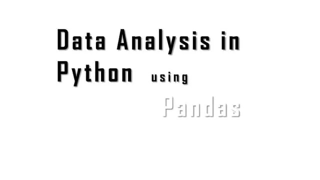Python Pandas Library | PPTX