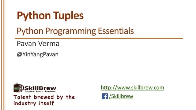 Python Programming Essentials - M13 - Tuples | PPTX