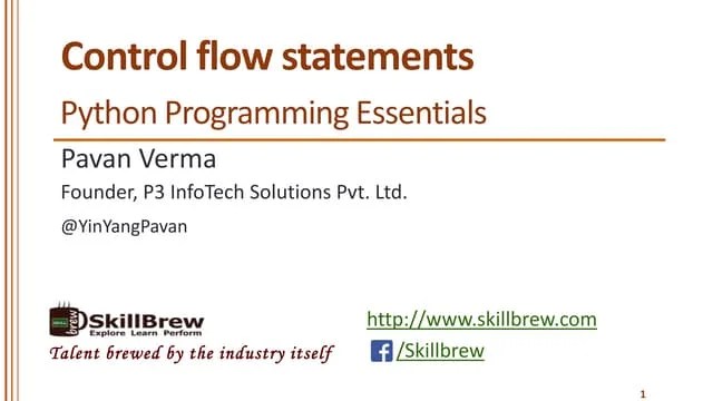 Python Programming Essentials - M16 - Control Flow Statements And Loops ...