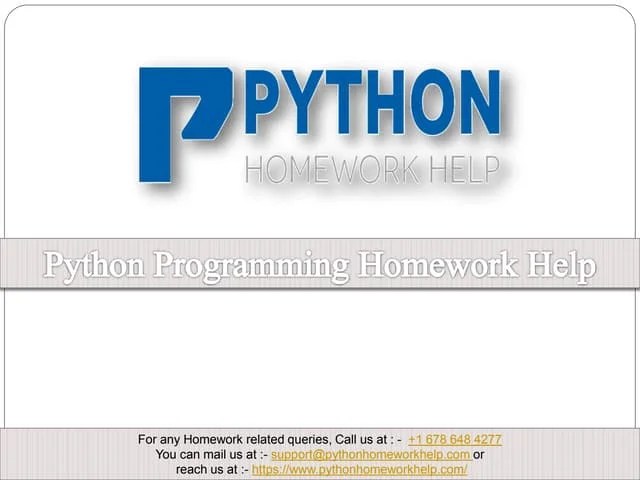 Python Programming Homework Help | PPTX