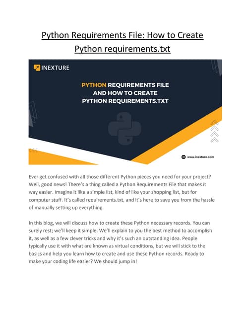 Python Requirements File How To Create Python Requirements Txt
