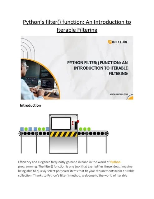 Python’s Filter() Function An Introduction To Iterable Filtering | PDF