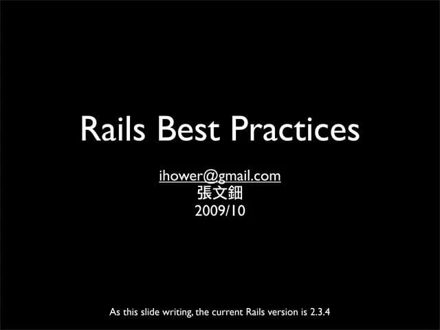 Rails Best Practices | PDF