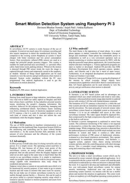 Raspberry Pi Project Smart Motion Detection System Using Raspberry Pi 3 ...