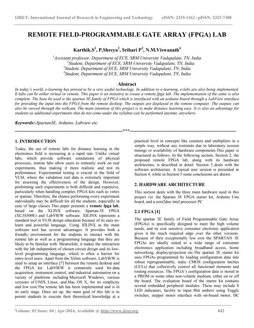 Remote Field Programmable Gate Array (fpga) Lab | PDF | Computing | Technology & Computing