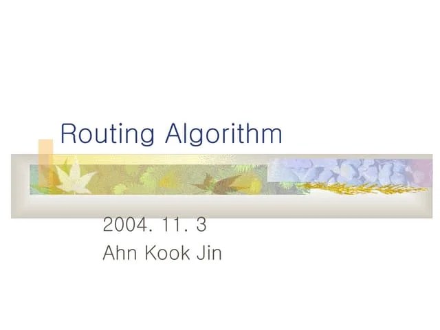 Routing Algorithm | PPT
