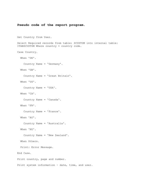 Sap Abap Report Program | DOCX | Computing | Technology & Computing
